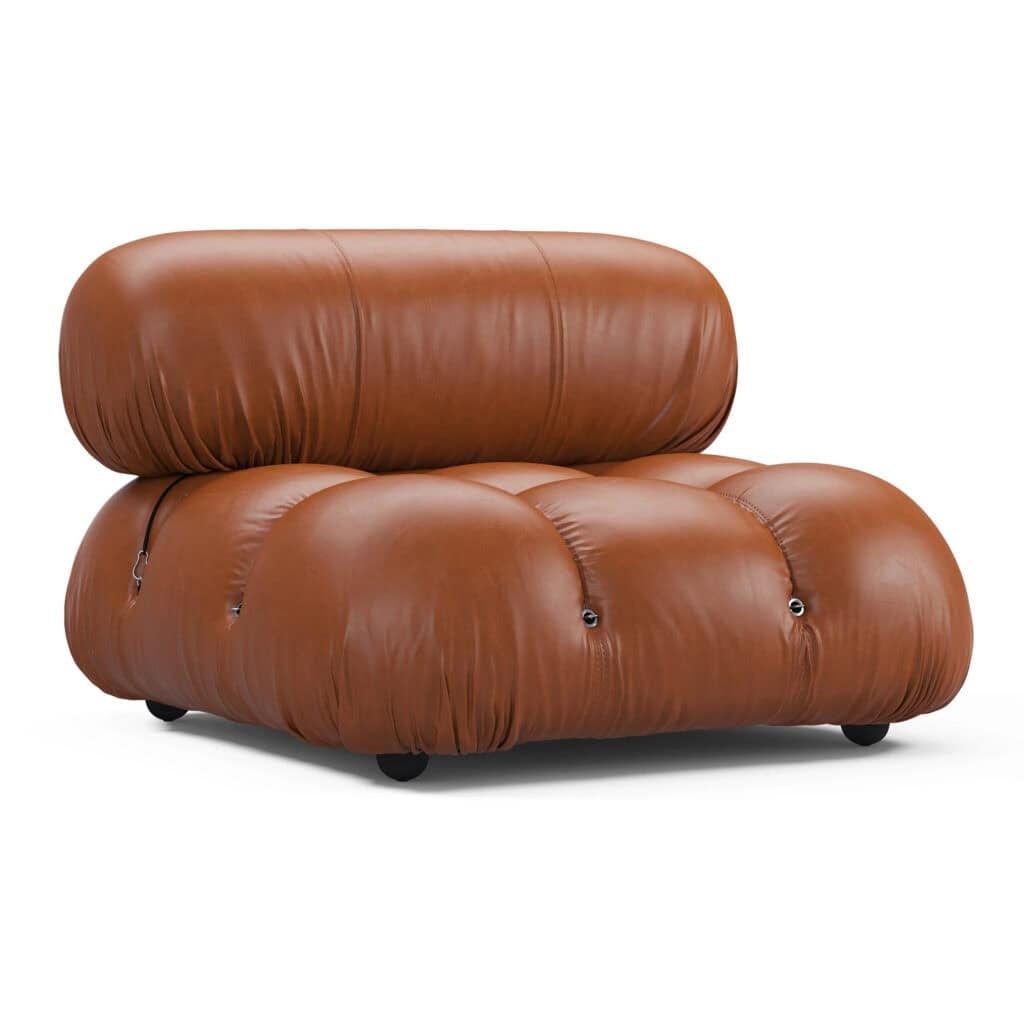 Bubble Modular Sofa Armless Section Leather – Curved Sectional Module
