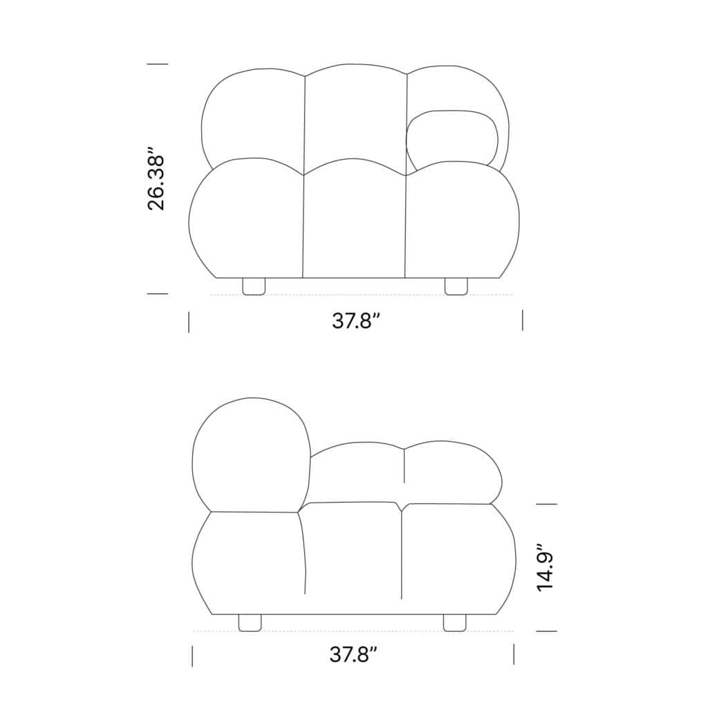 Mario Bellini Module Left Armrest– Curved Modern Sofa