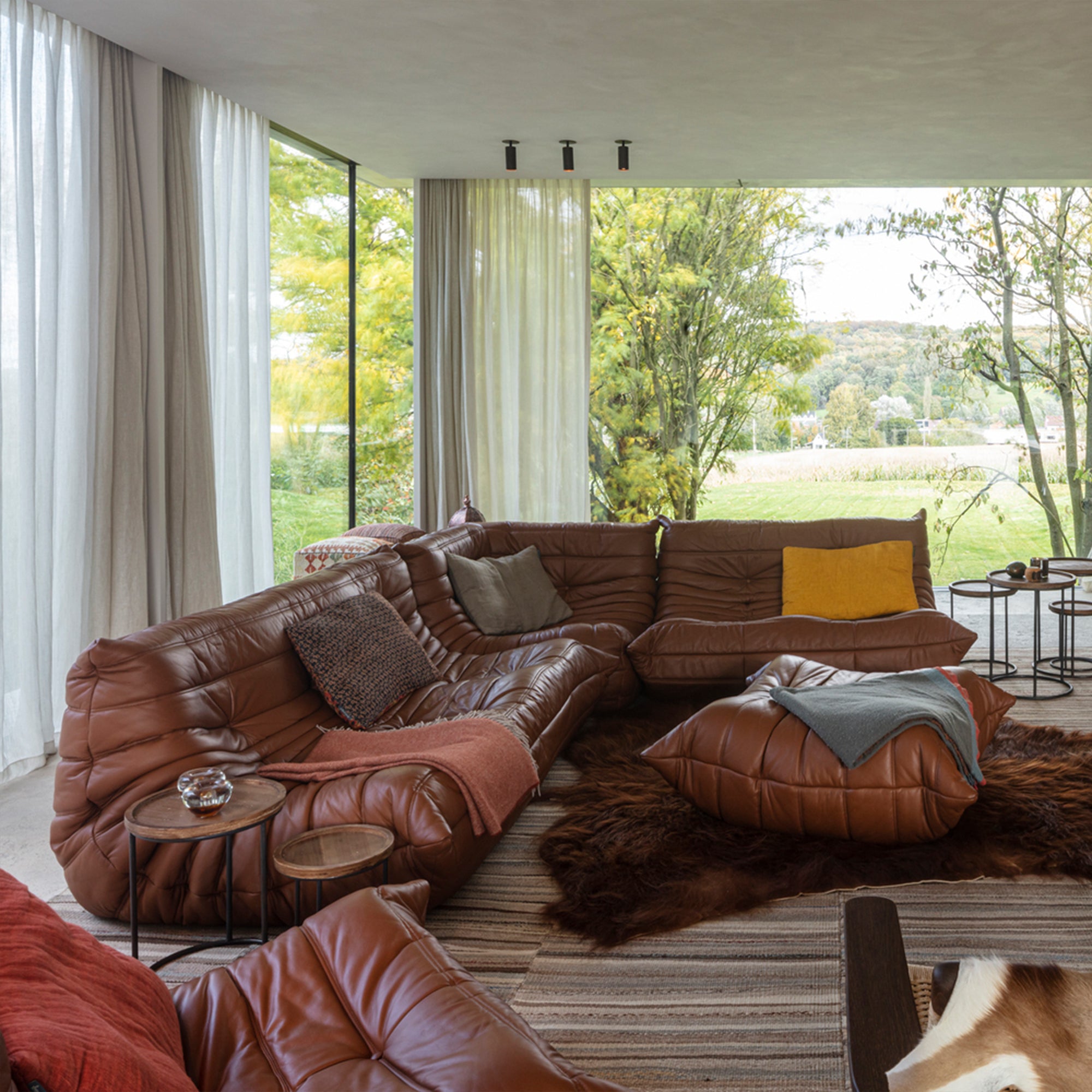 Triple Seat Cow Leather