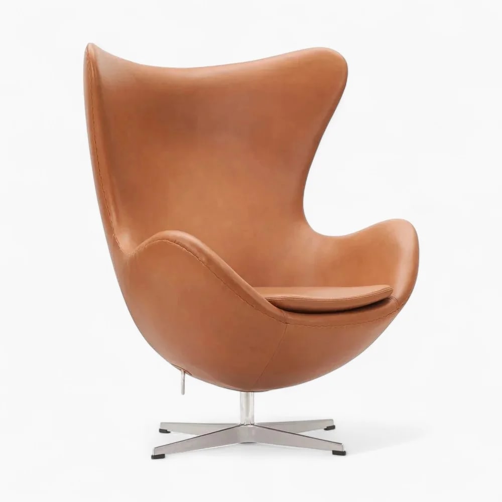 Arne Chair with Footstool– Scandinavian Leather Chair