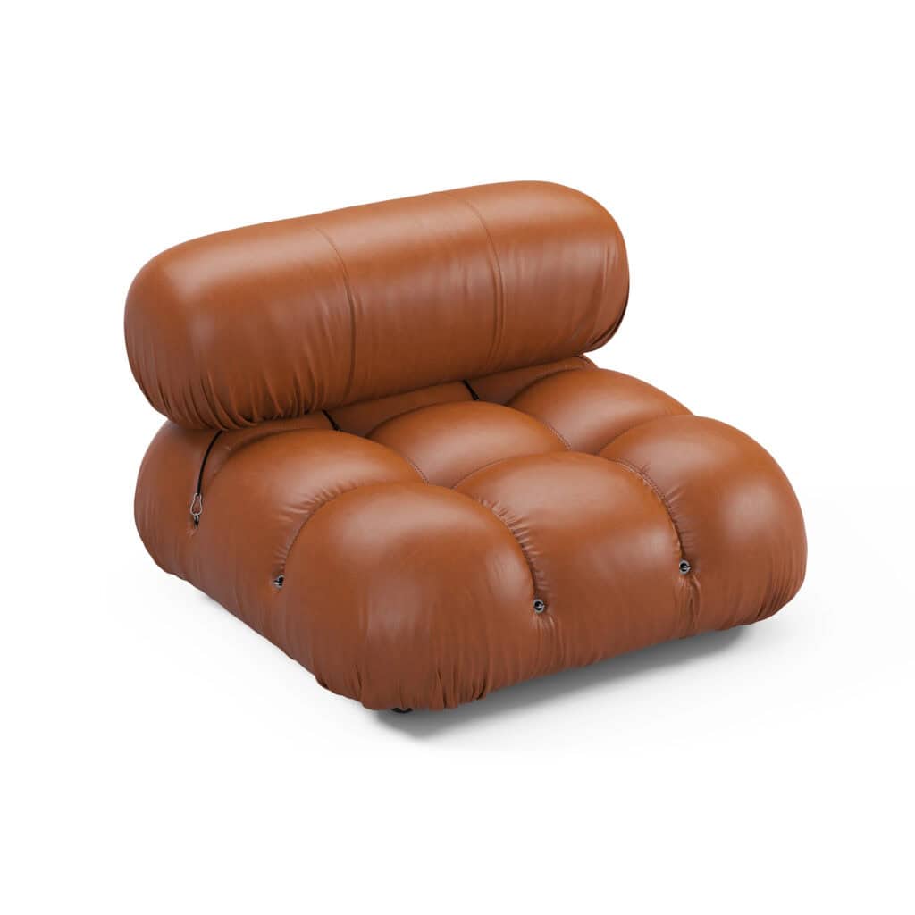 Bubble Modular Sofa Armless Section Leather – Curved Sectional Module